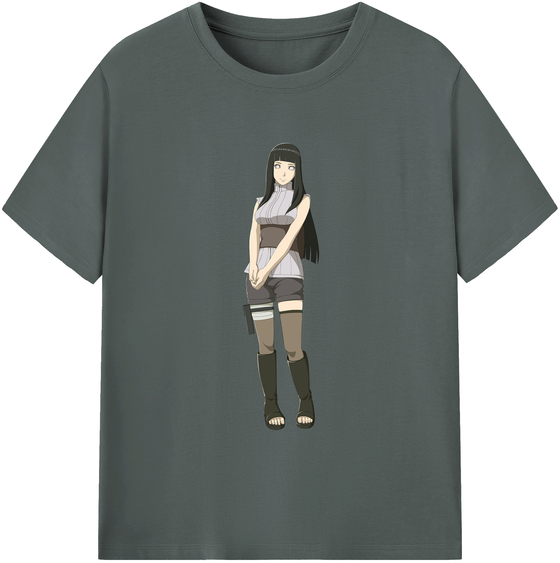 （画像用） NARUTO -ナルト- 日向ヒナタ Hyūga Hinata 綿100％ メンズ半袖Tシャツ｜肌触りやわらか＆通気性